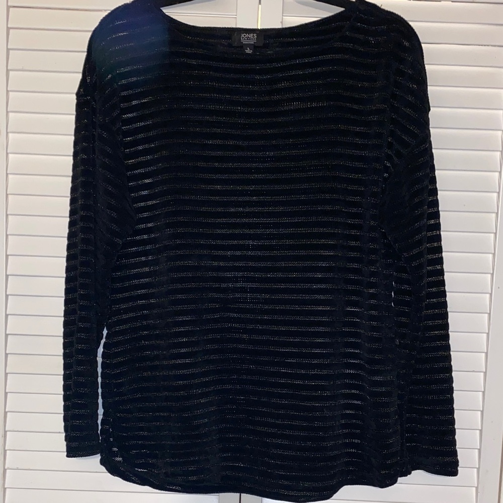 Jones NY Collection Navy Blue Lightweight Pullover Sweater Size Large